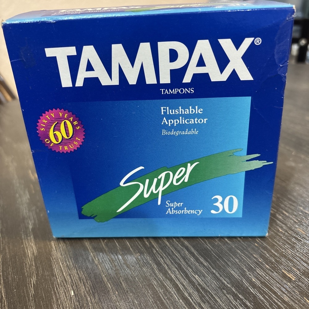Vintage Tampax Tampons Super Absorbency 30 Ct New Sealed 1997